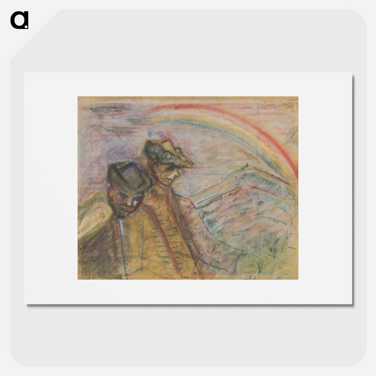 Two men in a landscape - アーノルド ピーター ワイズ クビンチャン Poster.