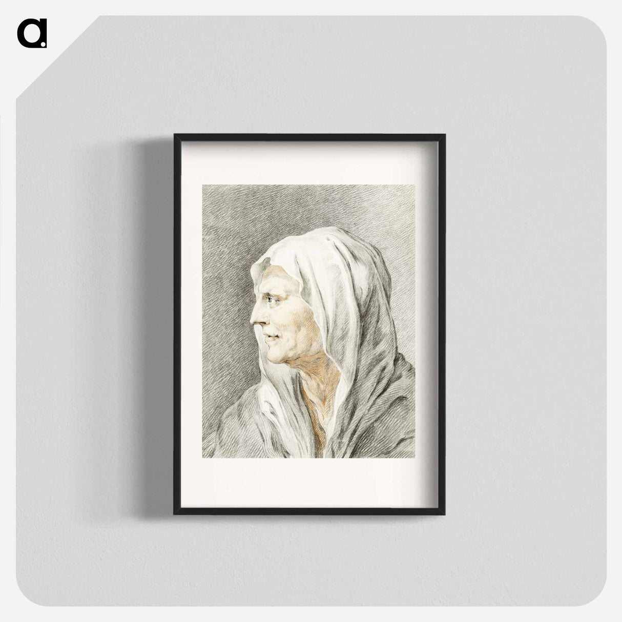 Old woman with headscarf - Jean Bernard Poster.