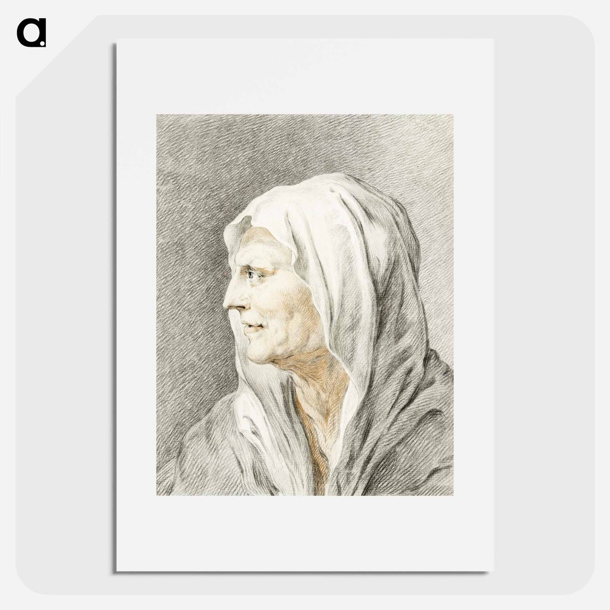 Old woman with headscarf - Jean Bernard Poster.