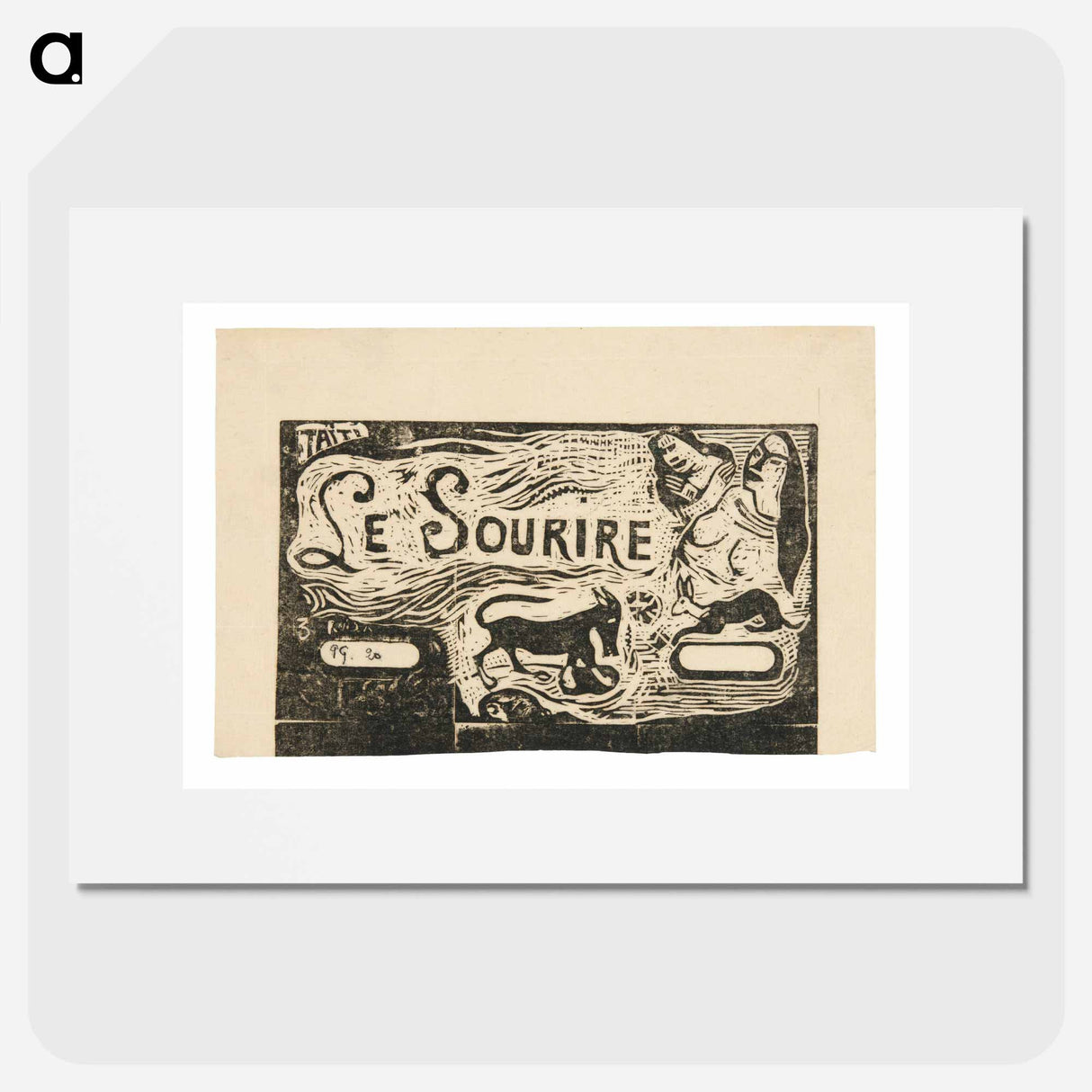 Fox, Busts of Two Women, and a Rabbit - Paul Gauguin Poster.