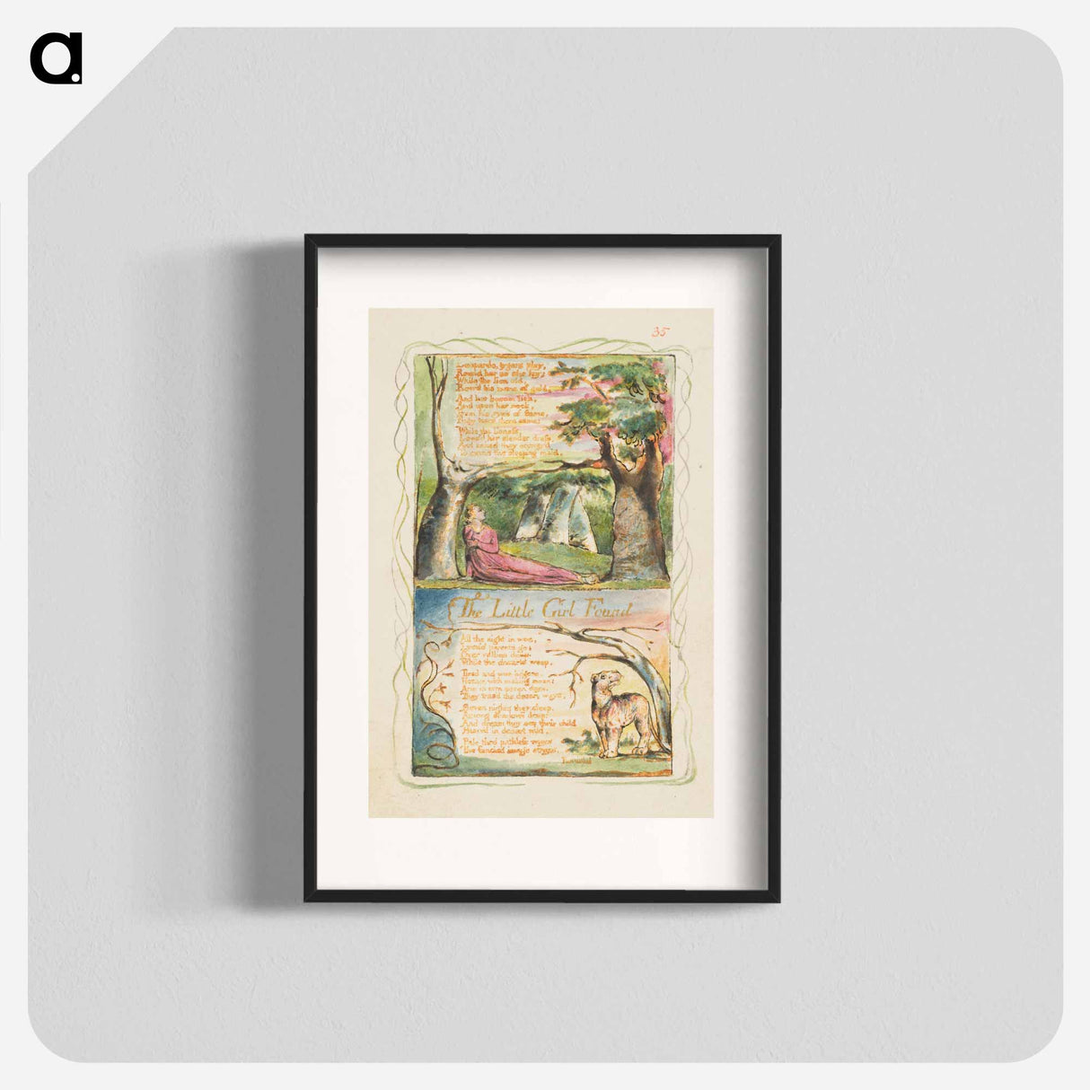 Songs of Innocence and of Experience: The Little Girl Lost/The Little Girl Found - William Blake Poster.