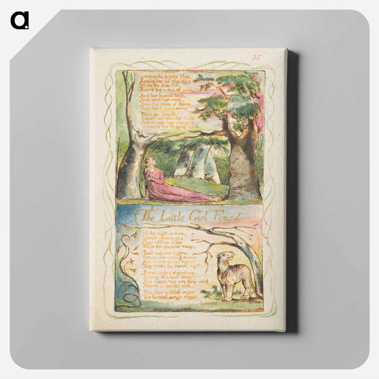 Songs of Innocence and of Experience: The Little Girl Lost/The Little Girl Found - William Blake Canvas.
