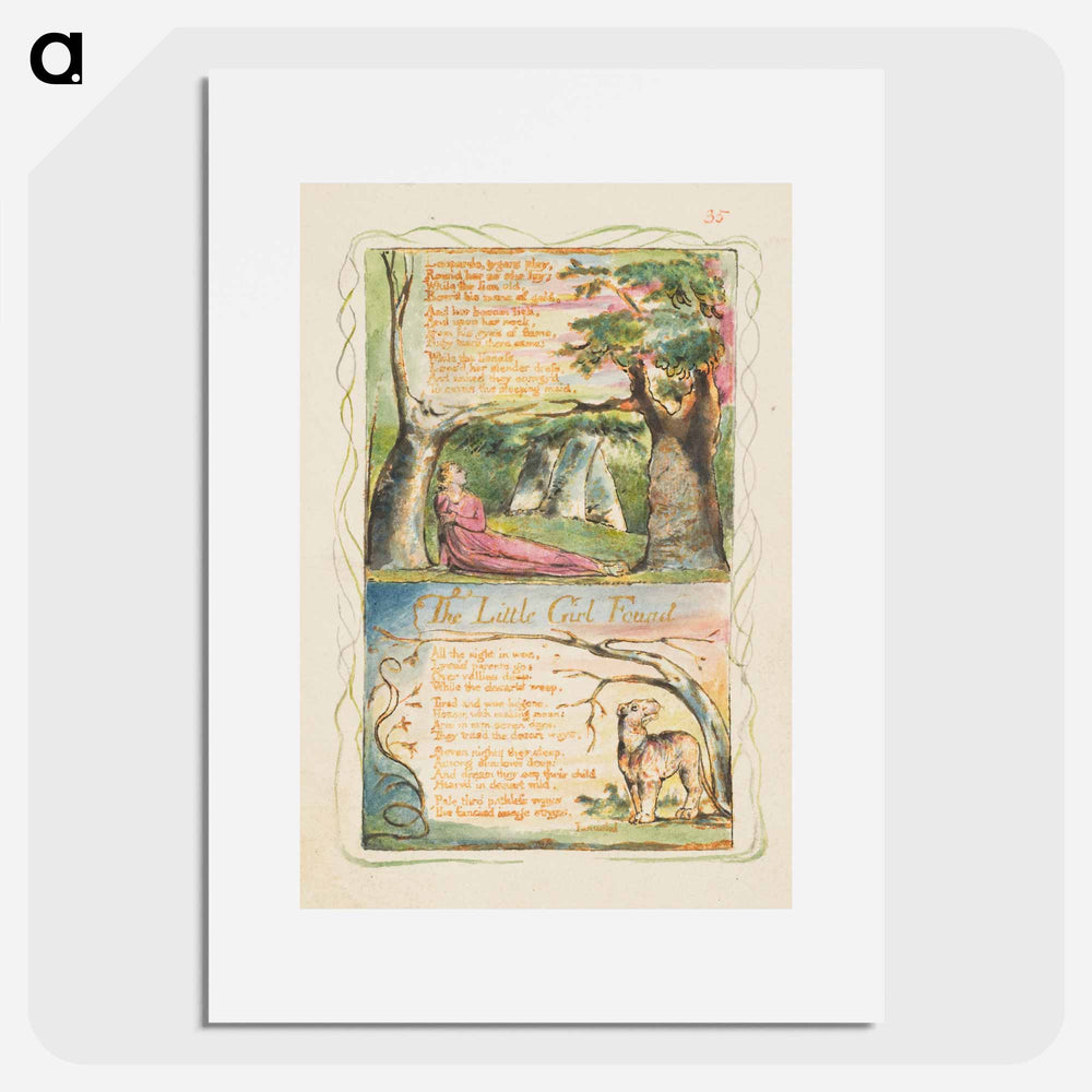 Songs of Innocence and of Experience: The Little Girl Lost/The Little Girl Found - William Blake Poster.