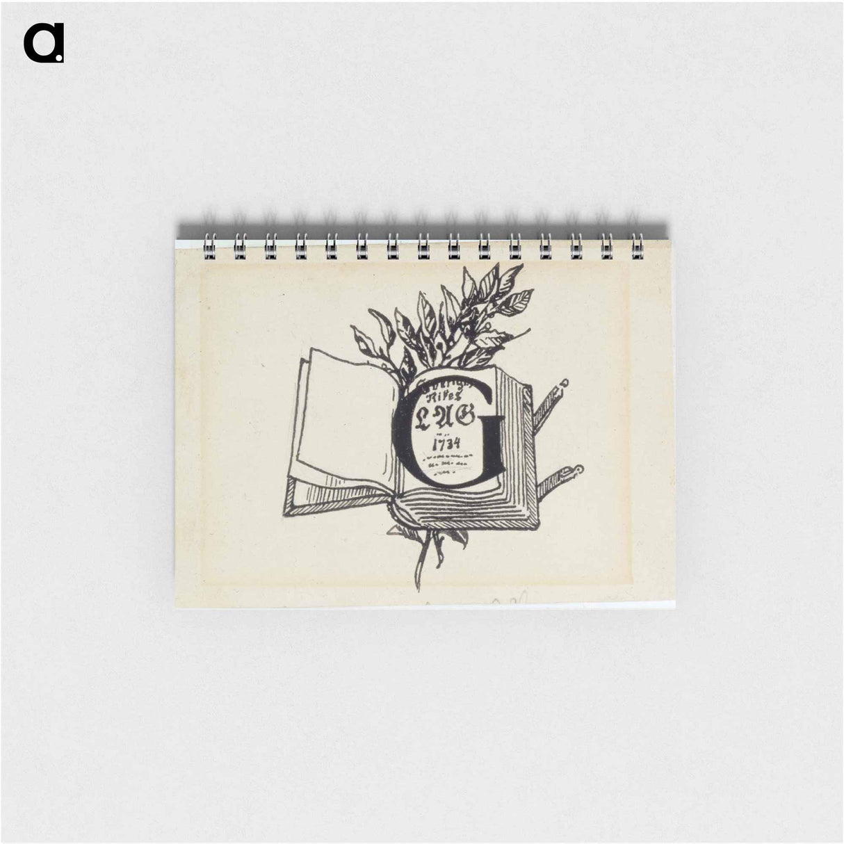 Maaherra-runon alkukirjain g, originaalipiirustus vänrikki stoolin tarinain kuvitukseen (ruots.painos) - アルバート エーデルフェルト Memo.