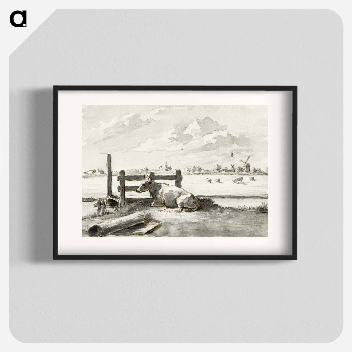 Whey with lying cow - Jean Bernard Poster.