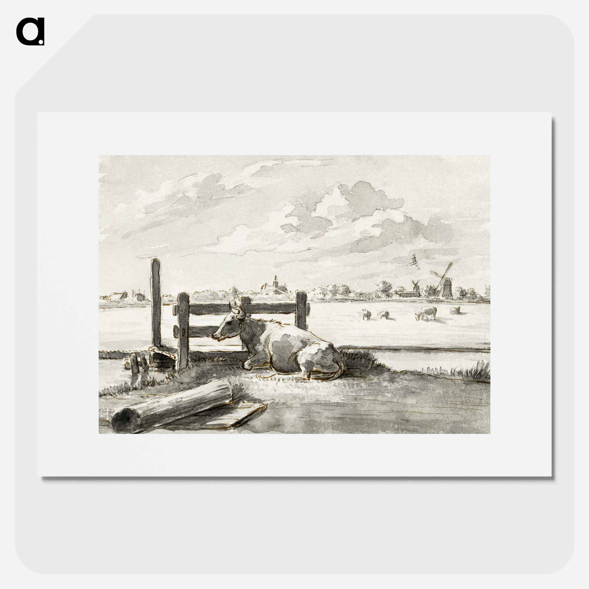 Whey with lying cow - Jean Bernard Poster.