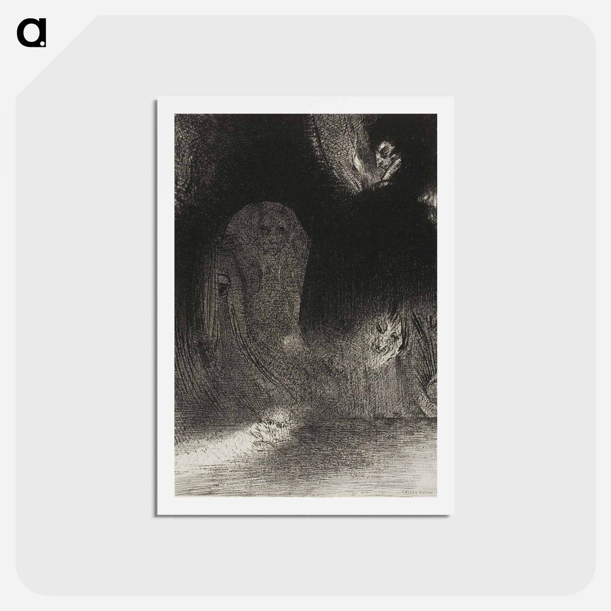 アートポストカード-I Have Sometimes Seen in the Sky What Seemed to Be Like Forms of Spirits - オディロン ルドン Postcard.