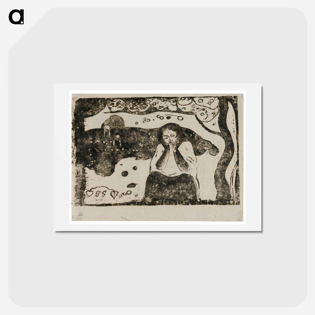 アートポストカード-Human Miseries - ポール ゴーギャン Postcard.