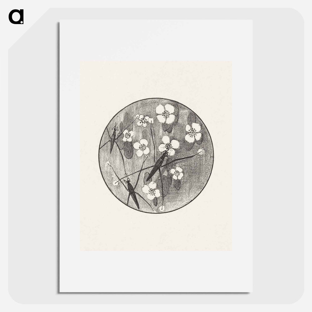 Aankondiging met insecten en bloemen voor serie 'Dierstudies' - Theo van Hoytema Poster.