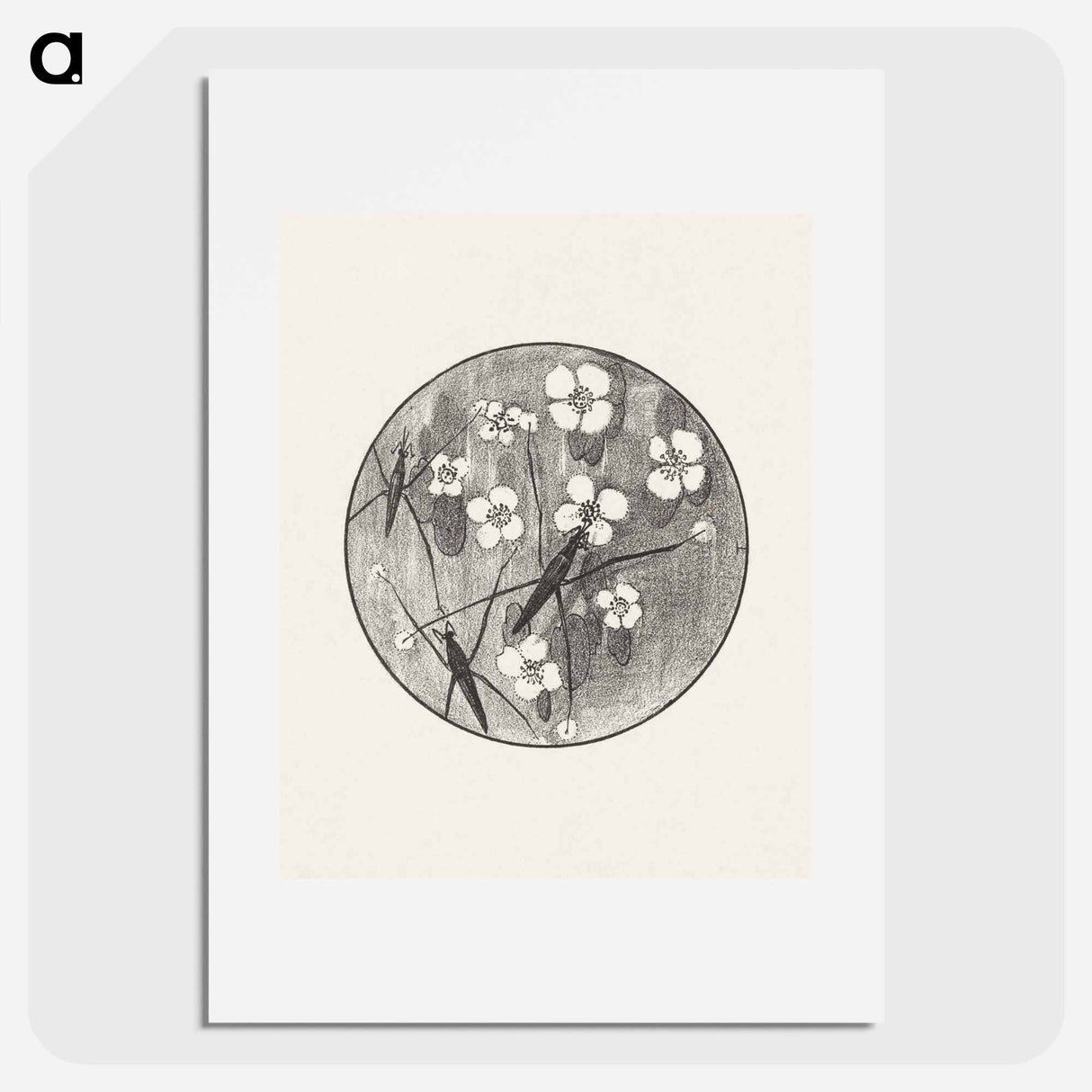 Aankondiging met insecten en bloemen voor serie 'Dierstudies' - Theo van Hoytema Poster.