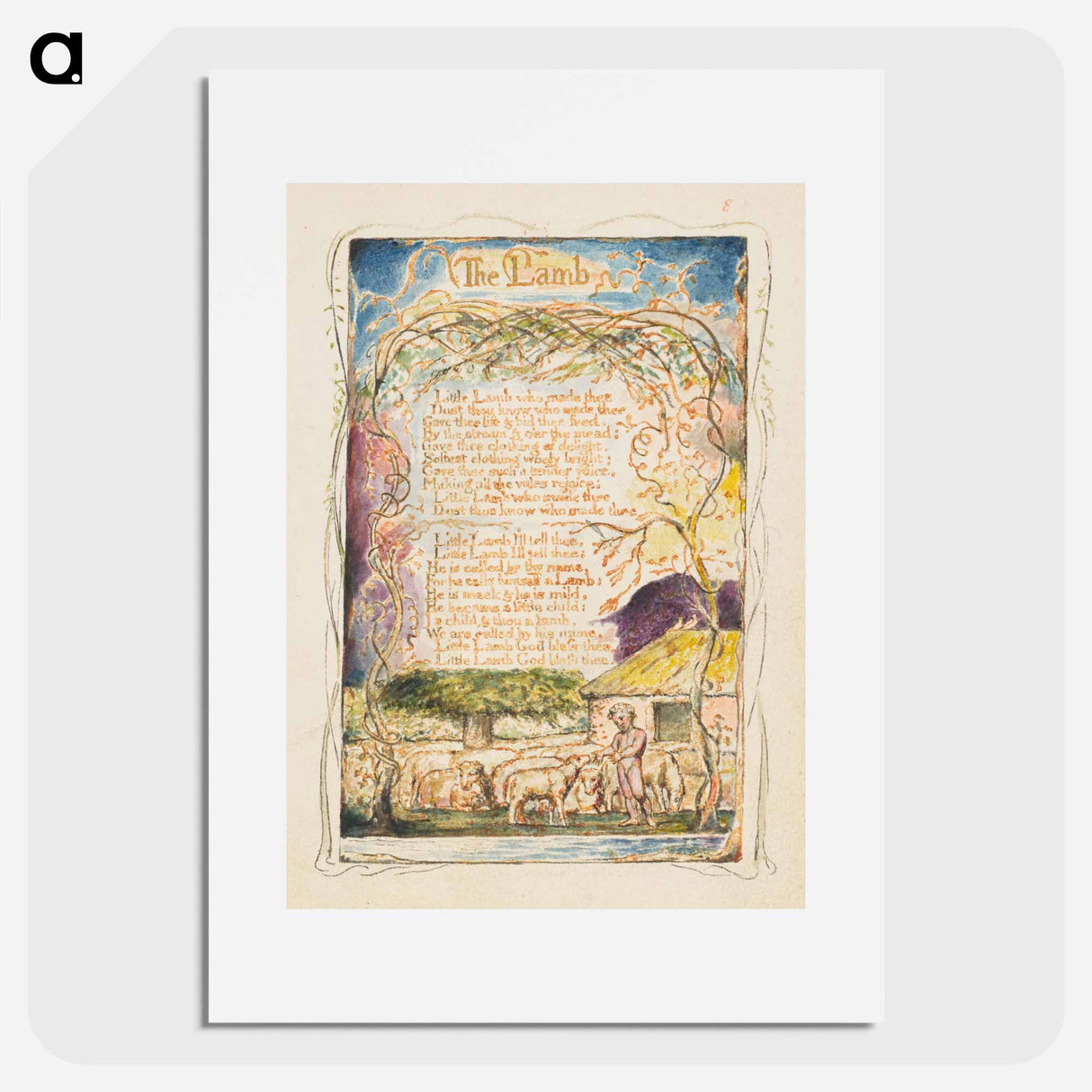 Songs of Innocence and of Experience: The Lamb - William Blake Poster.