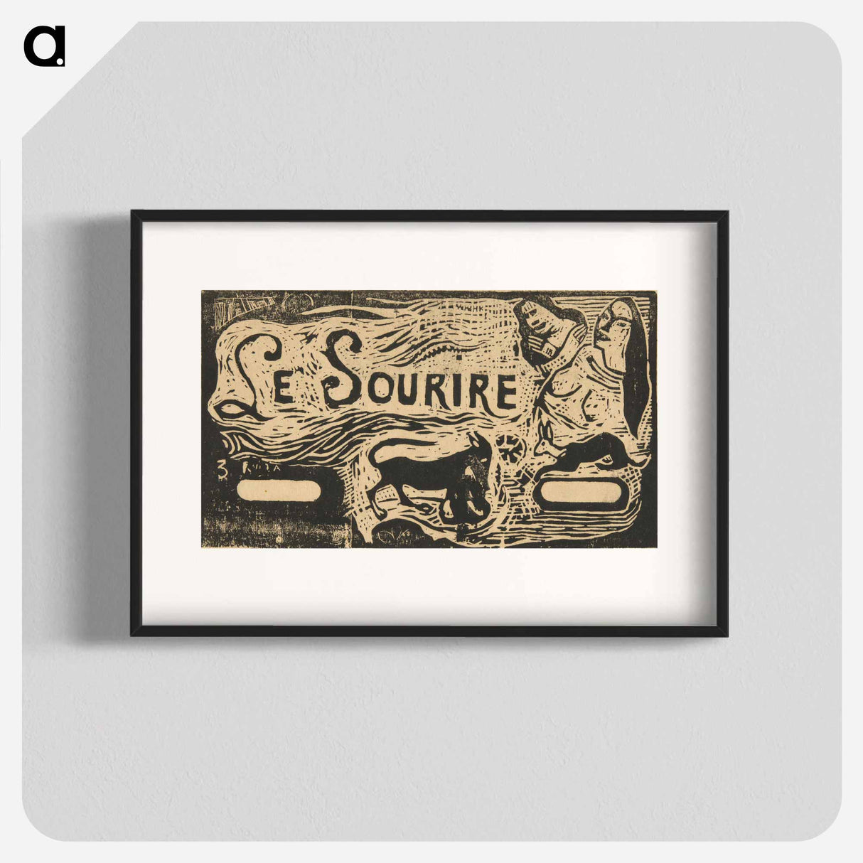 Fox, Busts of Two Women, and a Rabbit - ポール ゴーギャン Poster.