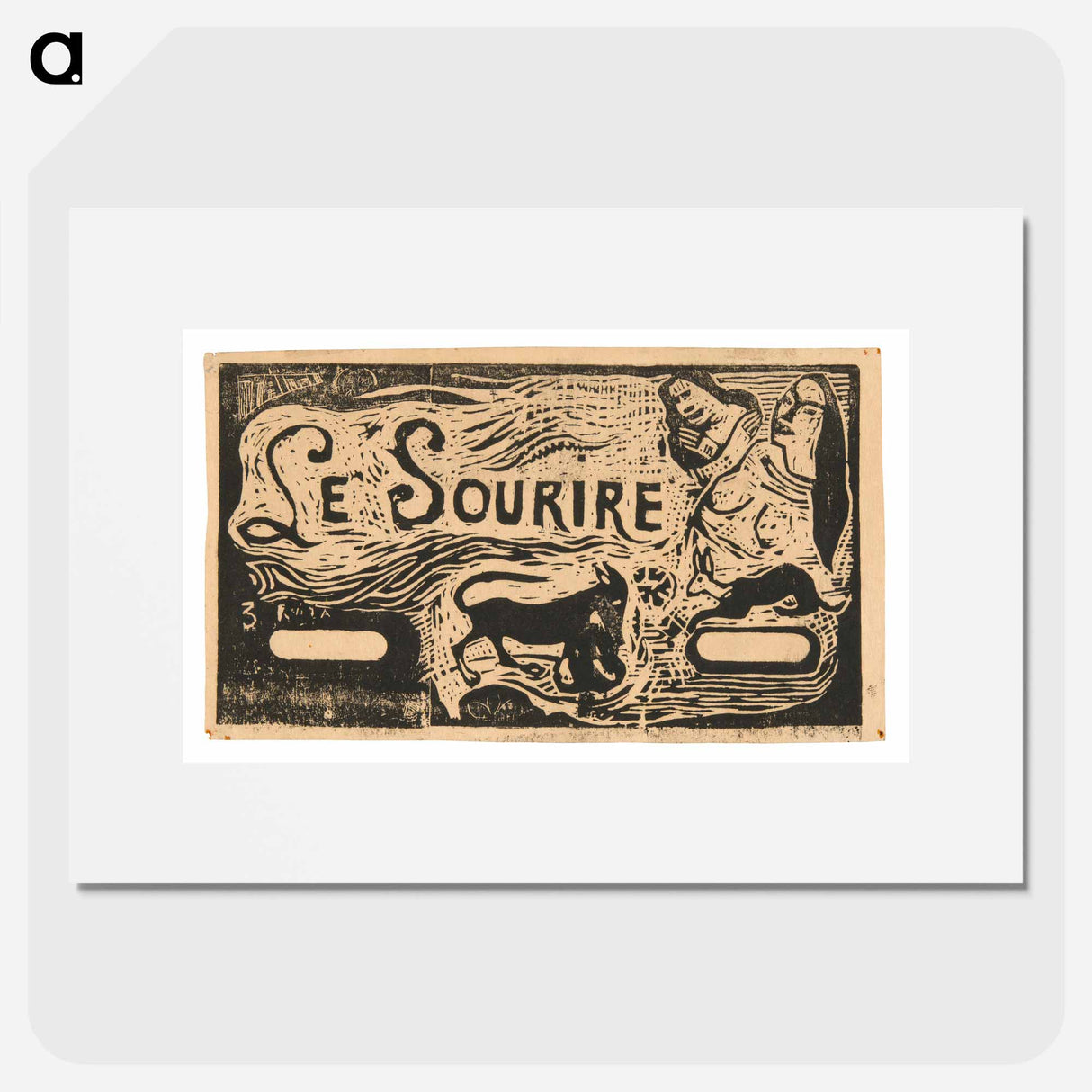 Fox, Busts of Two Women, and a Rabbit - Paul Gauguin Poster.