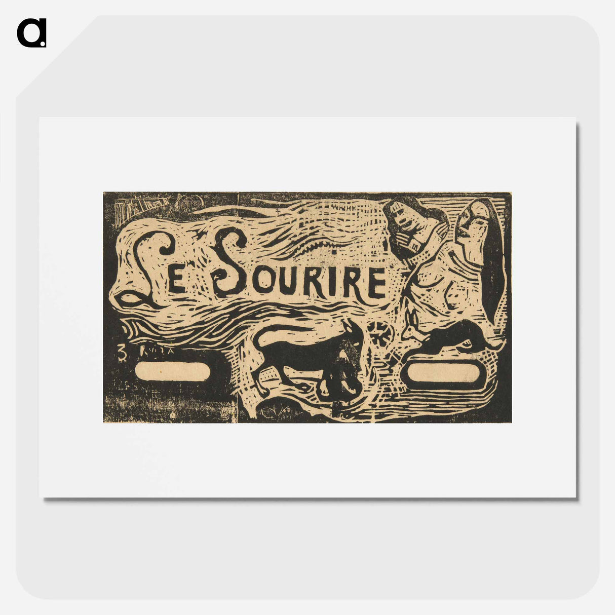 Fox, Busts of Two Women, and a Rabbit - ポール ゴーギャン Poster.