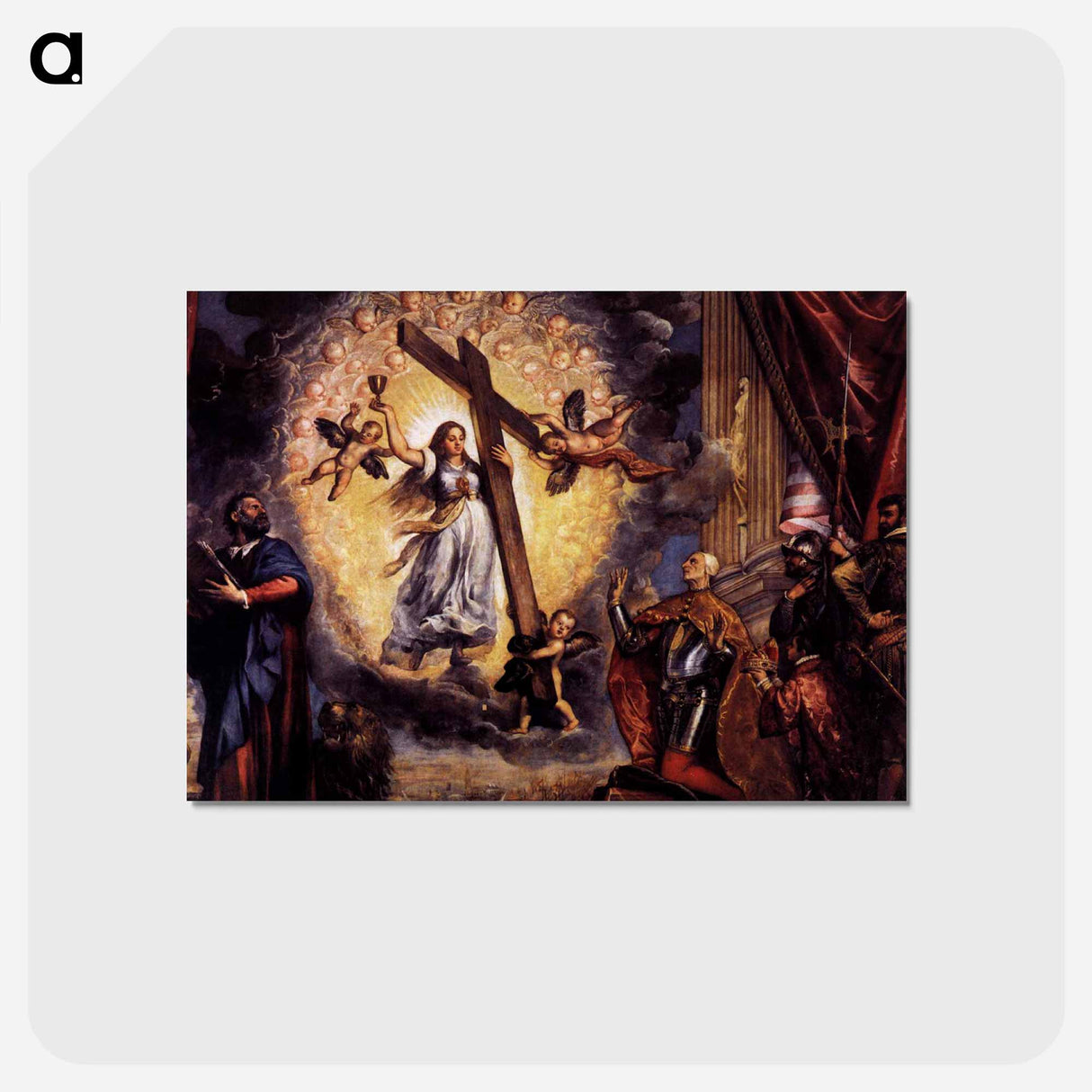 Doge Antonio Grimani Kneeling Before the Faith - ティツィアーノ ヴェチェッリオ Postcard.