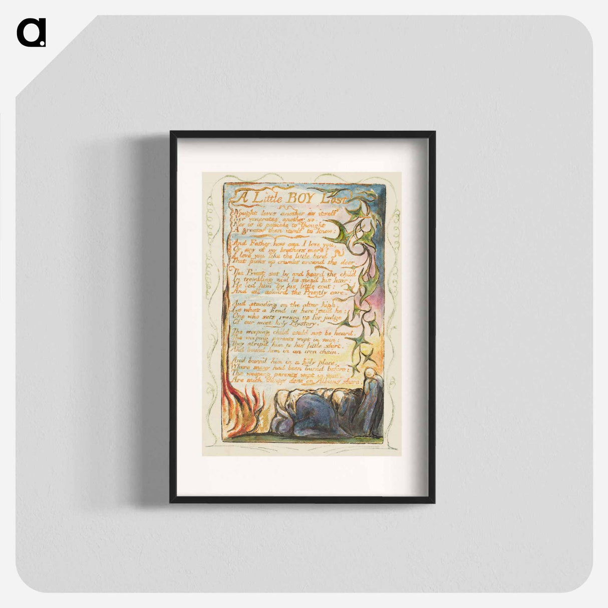 Songs of Innocence and of Experience: A Little Boy Lost - ウィリアム ブレイク Poster.