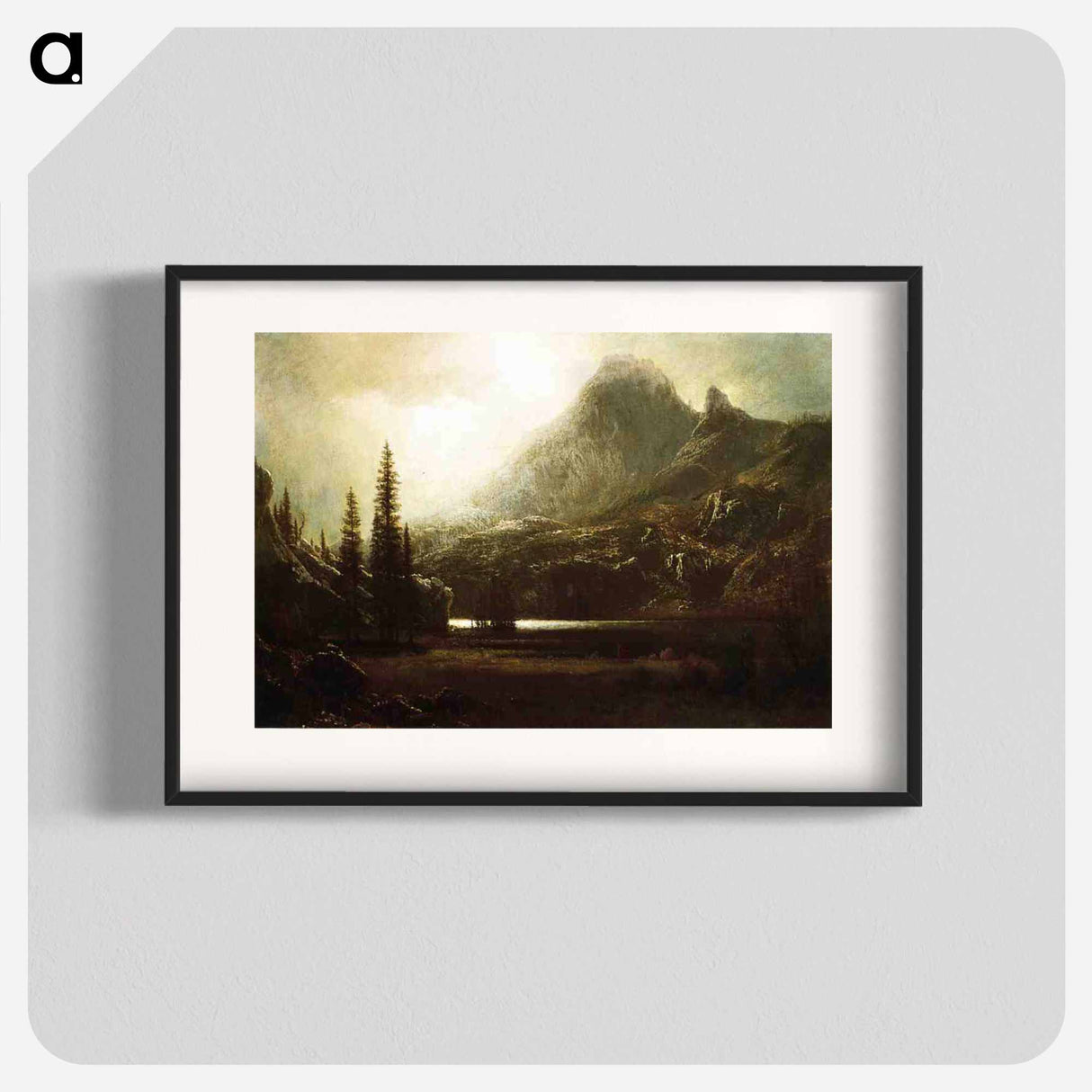 アートポスター-By a Mountain Lake - アルバート ビアスタット Poster.