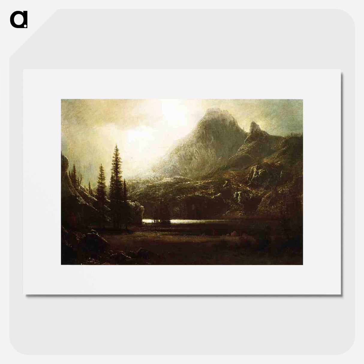 アートポスター-By a Mountain Lake - アルバート ビアスタット Poster.