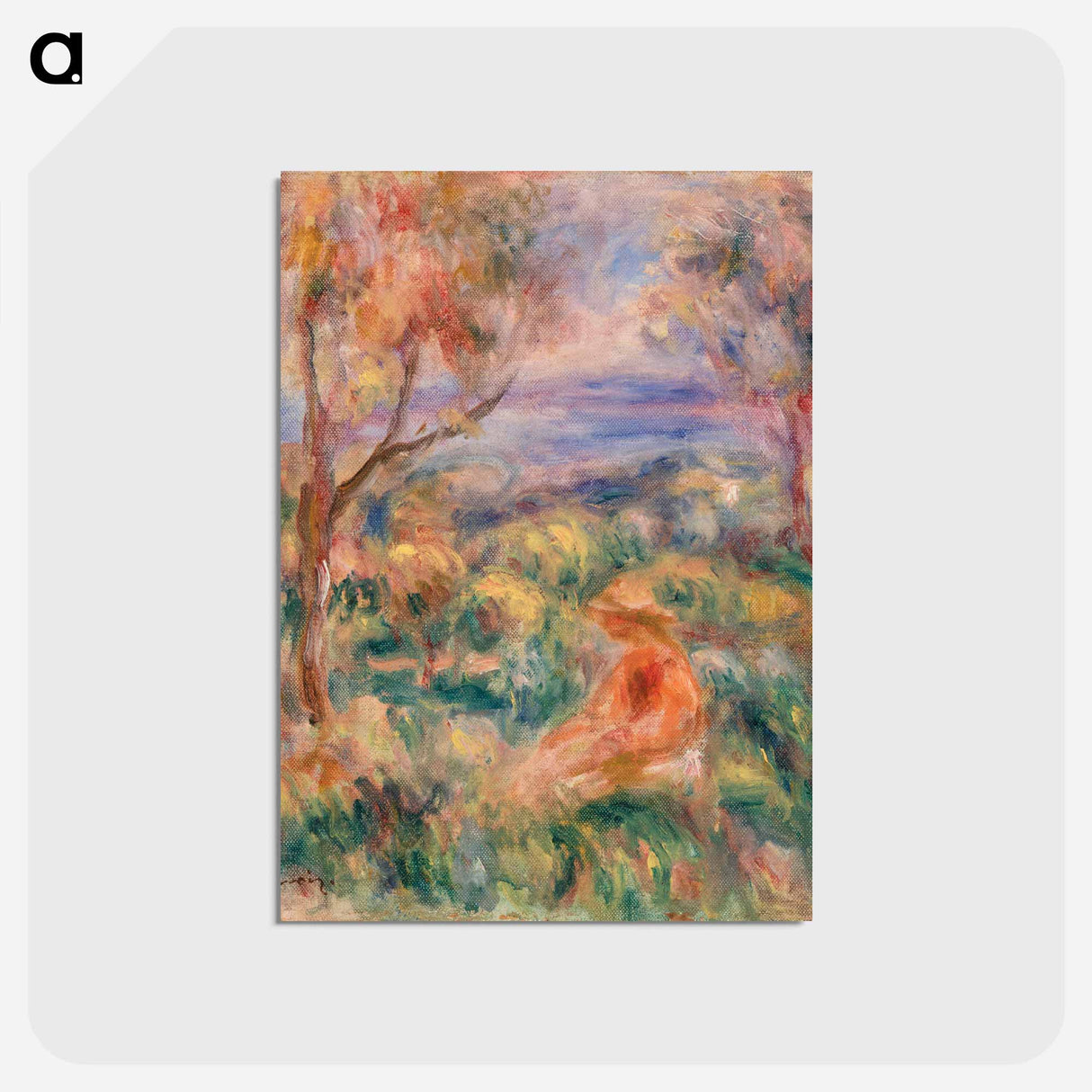 アートポストカード-Seated Woman with Sea in the Distance - ピエール オーギュスト ルノワール Postcard.