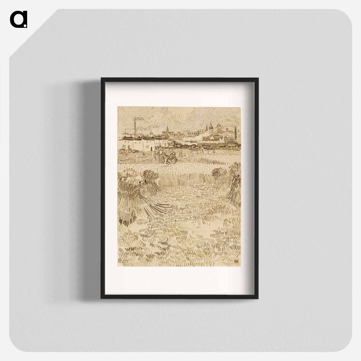 アートポスター-Arles: View from the Wheatfields - フィンセント ファン ゴッホ Poster.