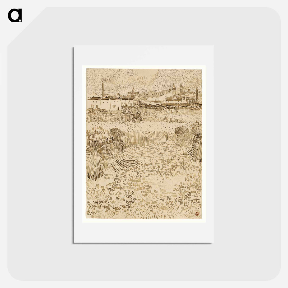 アートポストカード-Arles: View from the Wheatfields - フィンセント ファン ゴッホ Postcard.