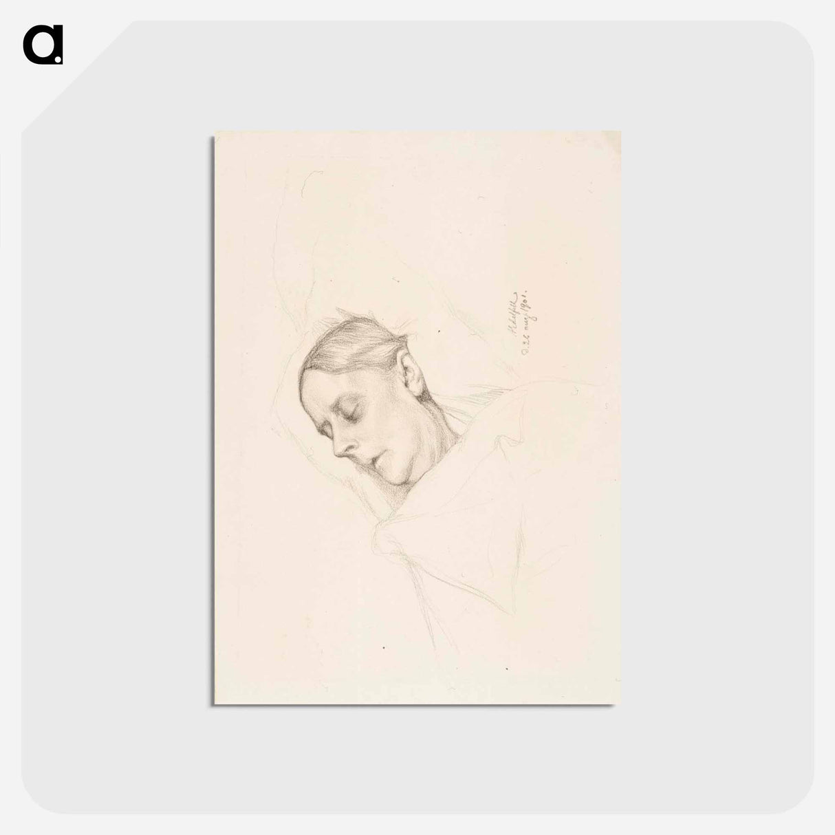 Rouva alexandra edelfelt kuolinvuoteellaan - アルバート エーデルフェルト Postcard.