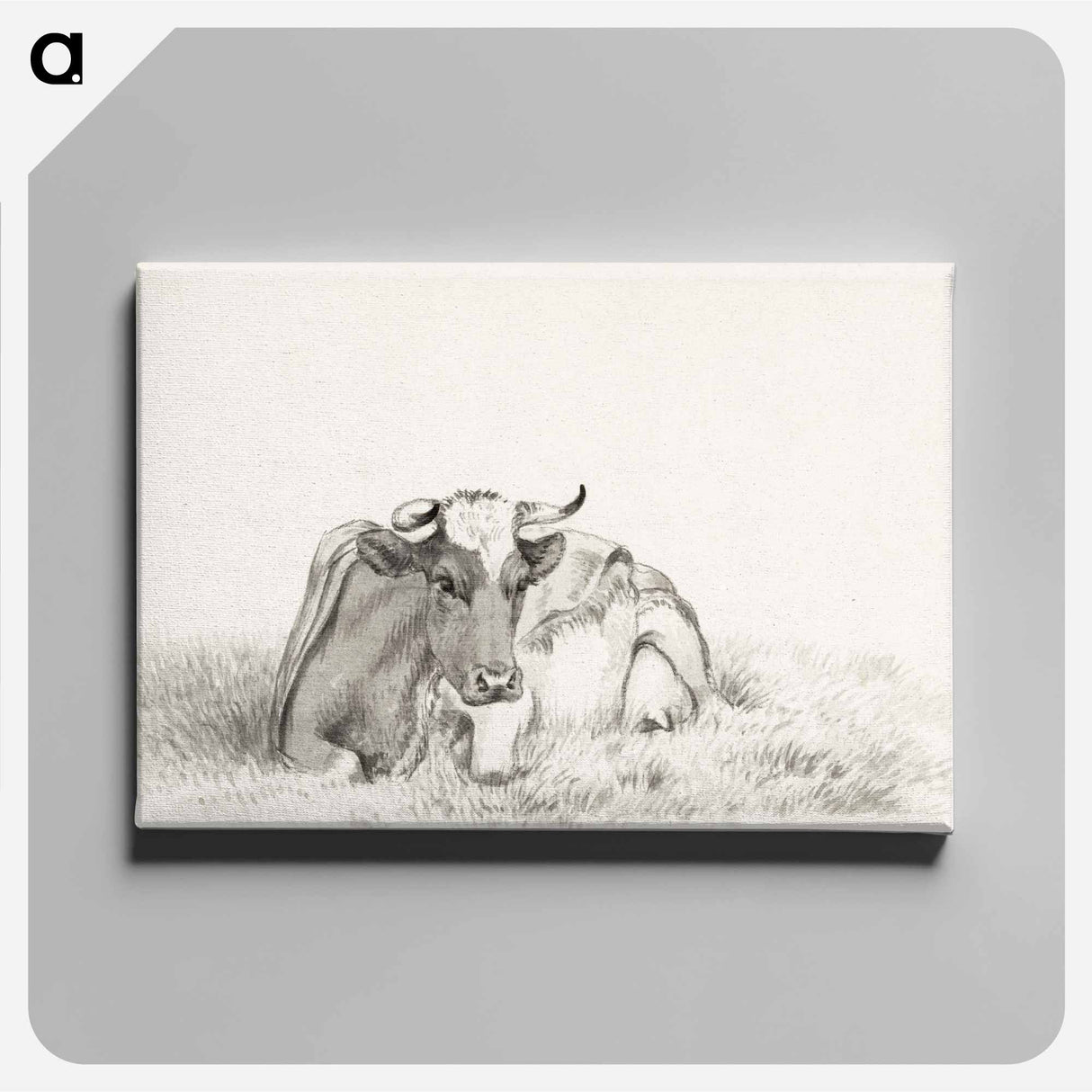 アートパネル-Lying cow - ジャン ベルナール Canvas.