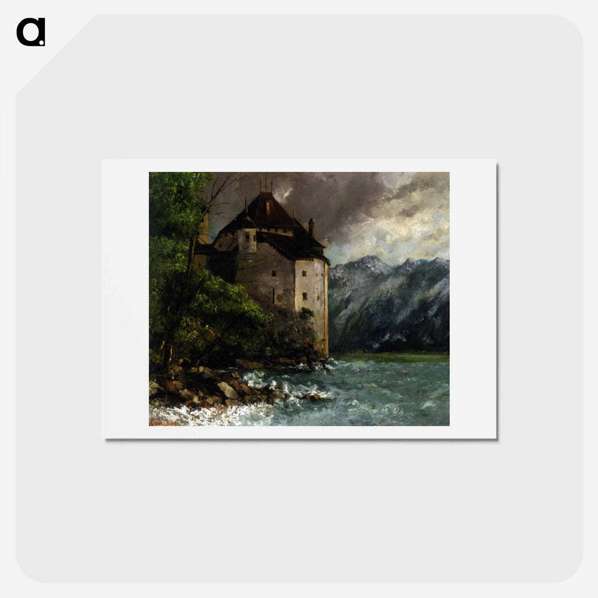 アートポストカード-Chateau de Chillon - ギュスターヴ クールベ Postcard.