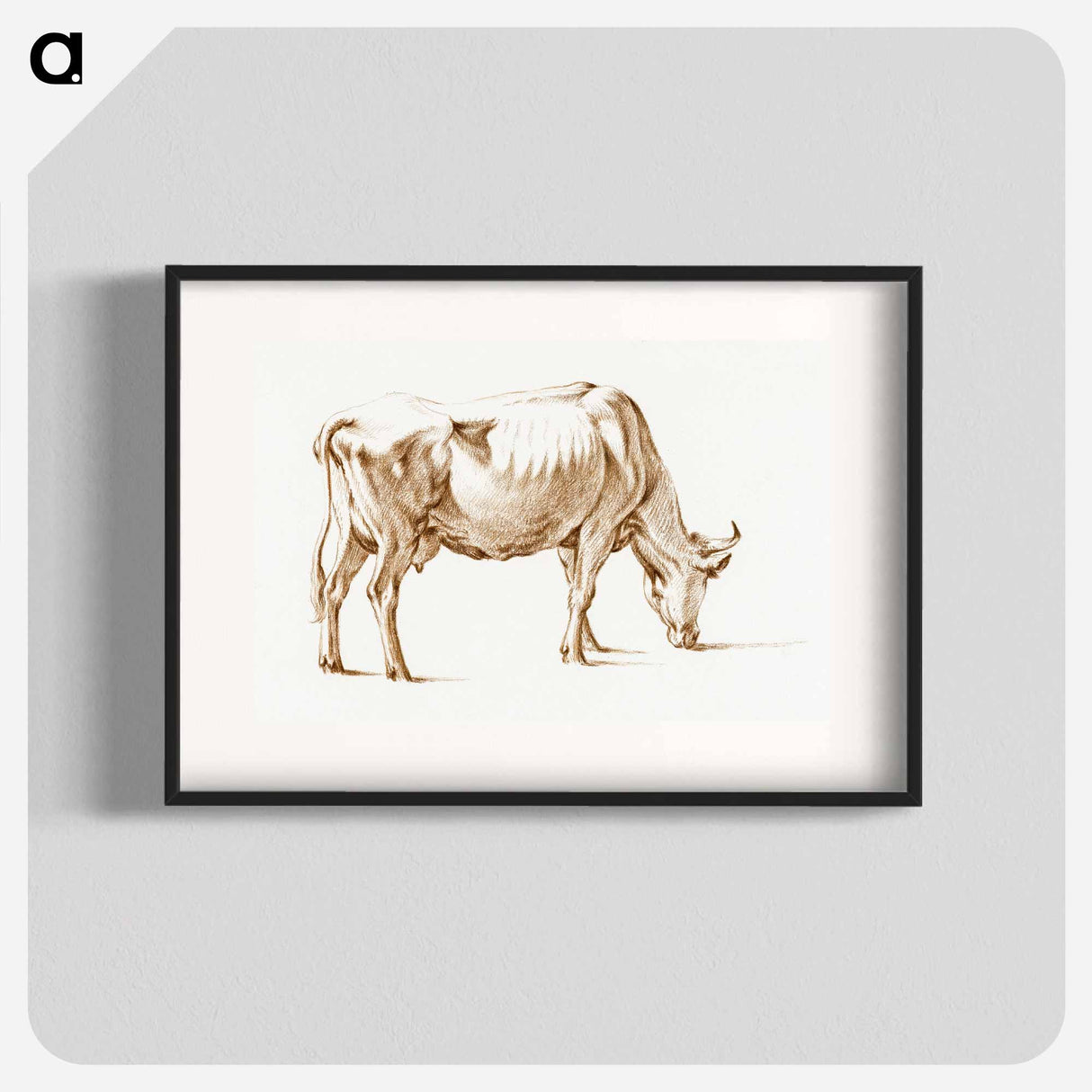 Grazing cow - Jean Bernard Poster.