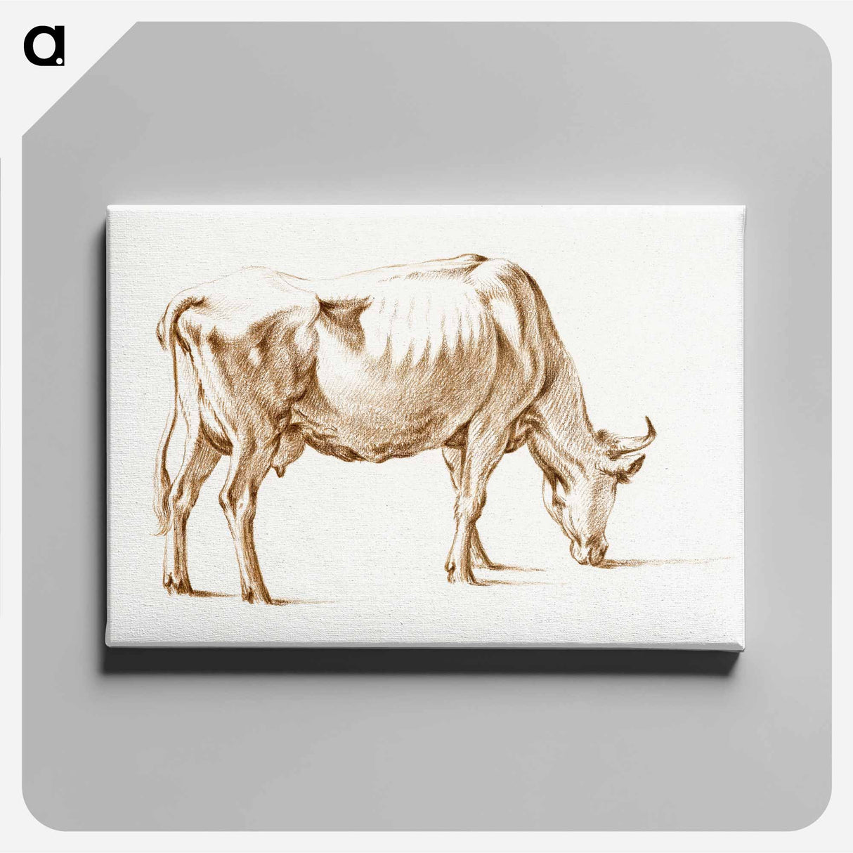 アートパネル-Grazing cow - ジャン ベルナール Canvas.