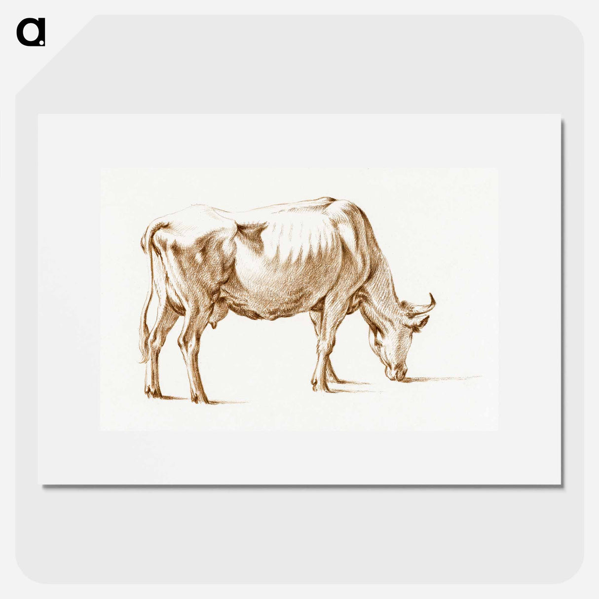 Grazing cow - Jean Bernard Poster.