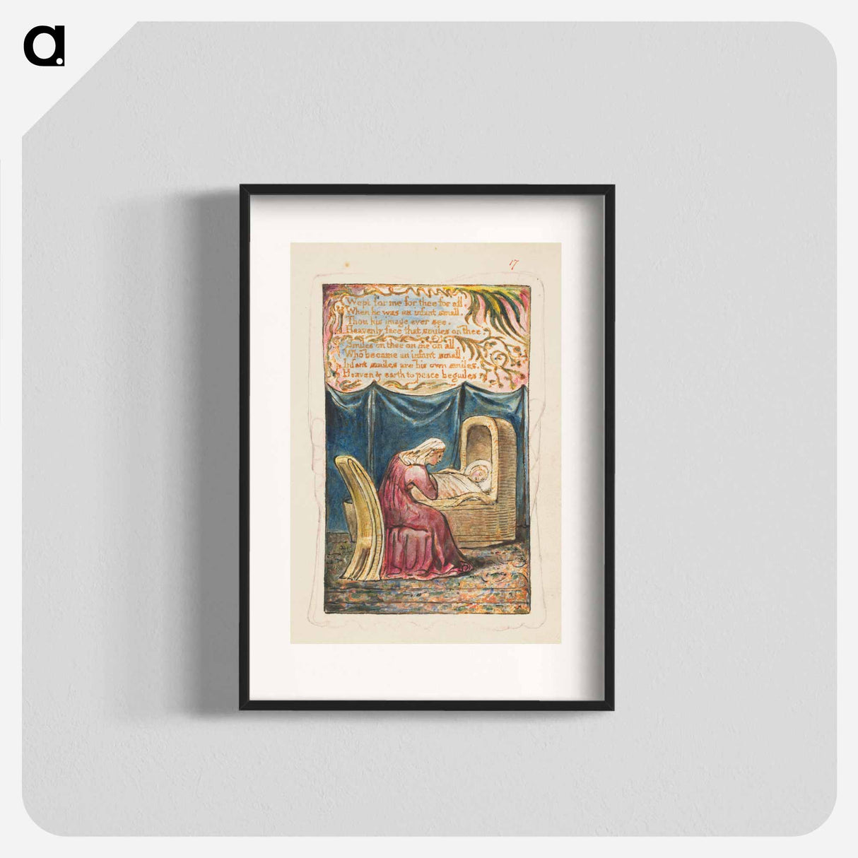 Songs of Innocence and of Experience: Cradle Song (second plate): Wept for me for thee for all - William Blake Poster.