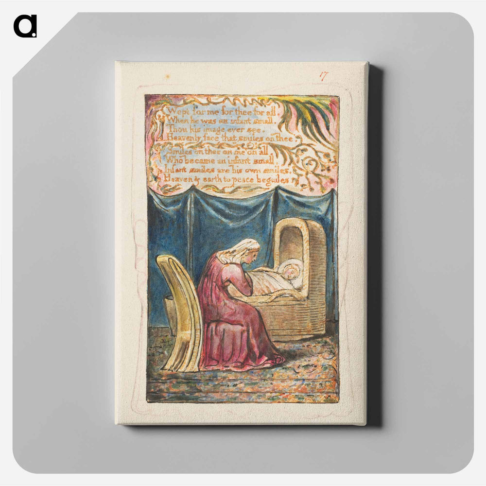 Songs of Innocence and of Experience: Cradle Song (second plate): Wept for me for thee for all - William Blake Canvas.