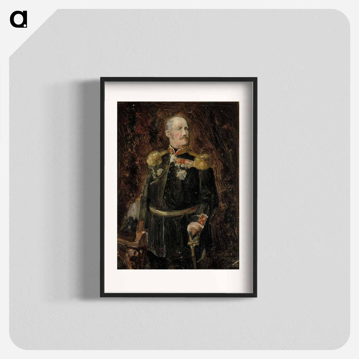Portrait of general adjutant, count adolf aminoff, sketch - アルバート エーデルフェルト Poster.