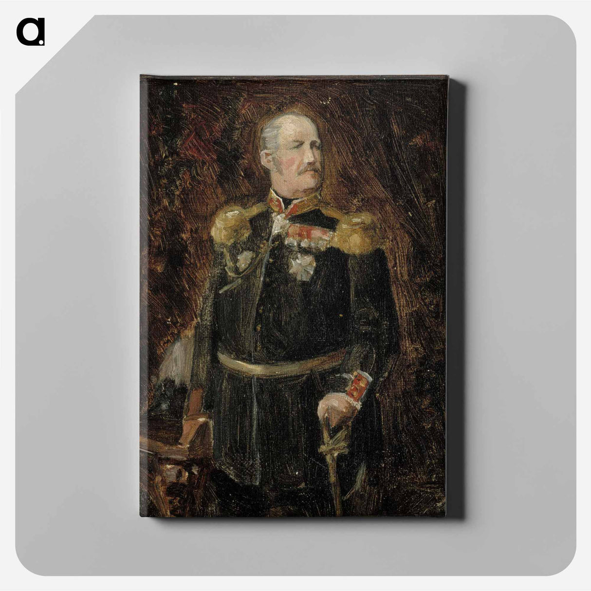Portrait of general adjutant, count adolf aminoff, sketch - アルバート エーデルフェルト Canvas.