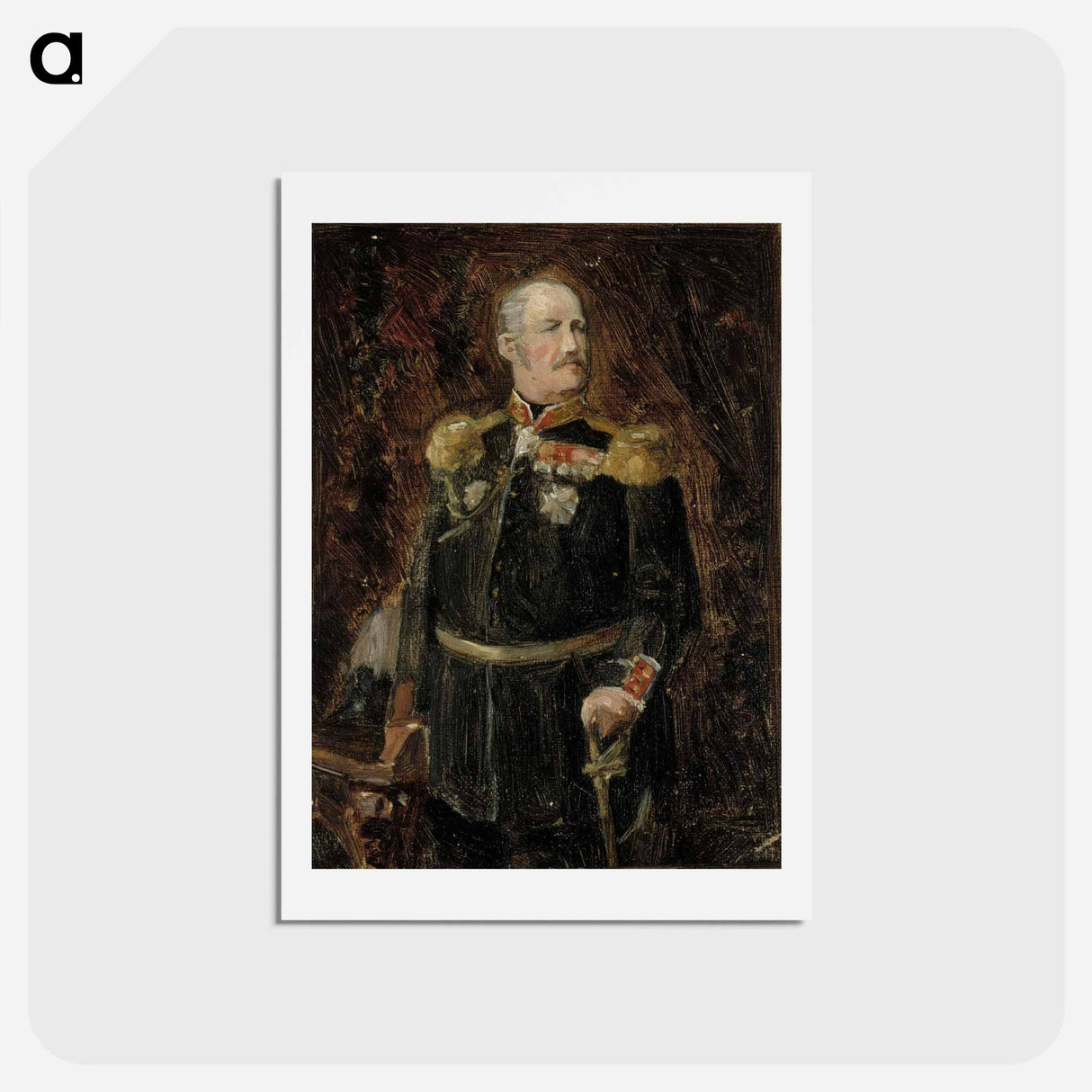 Portrait of general adjutant, count adolf aminoff, sketch - アルバート エーデルフェルト Postcard.