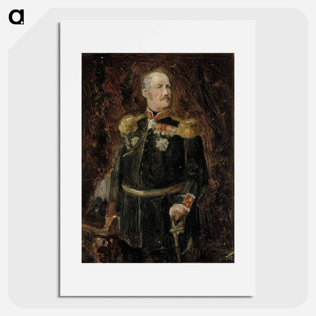 Portrait of general adjutant, count adolf aminoff, sketch - アルバート エーデルフェルト Poster.