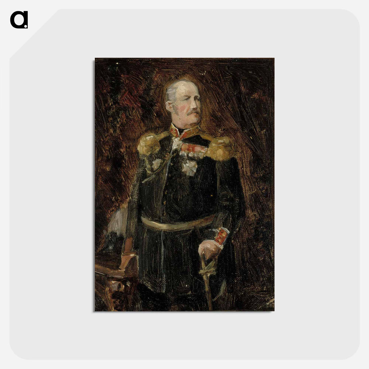 Portrait of general adjutant, count adolf aminoff, sketch - アルバート エーデルフェルト Postcard.