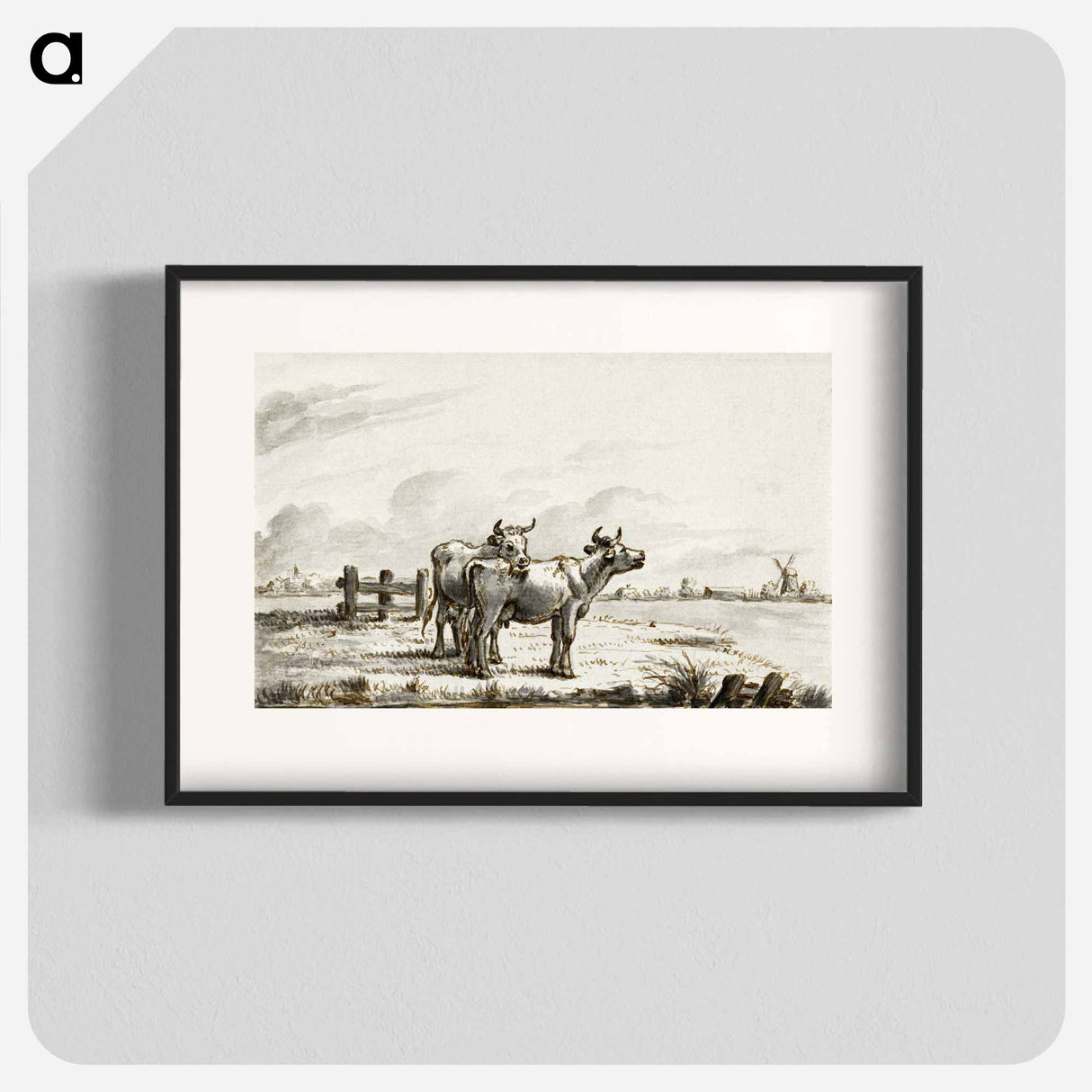 Two cows in the pasture - Jean Bernard Poster.