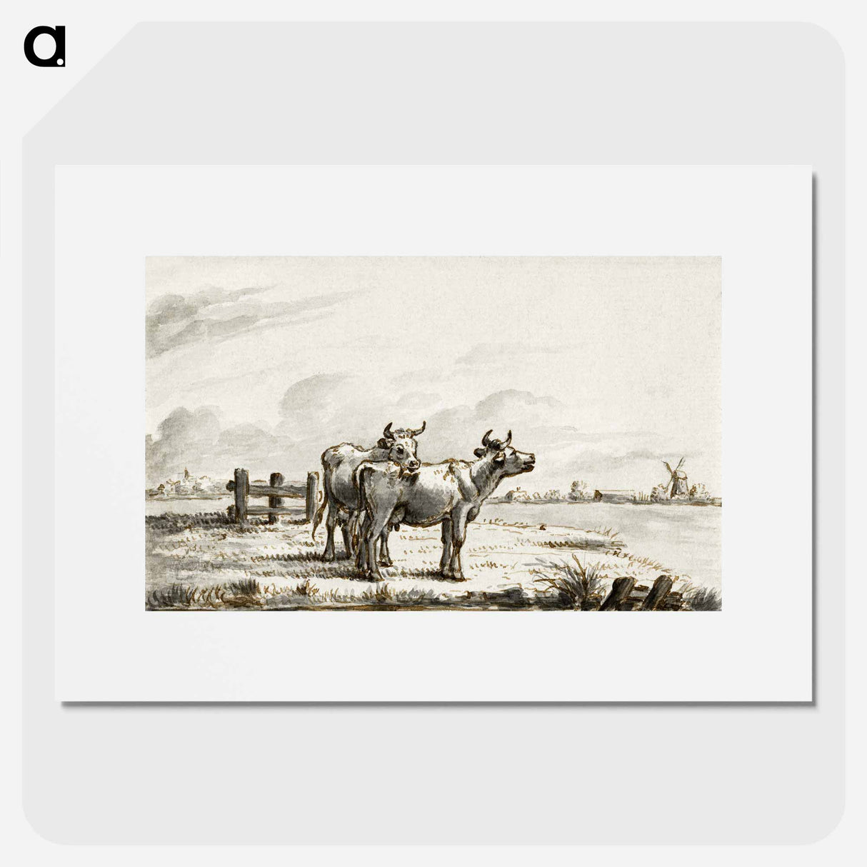 Two cows in the pasture - Jean Bernard Poster.