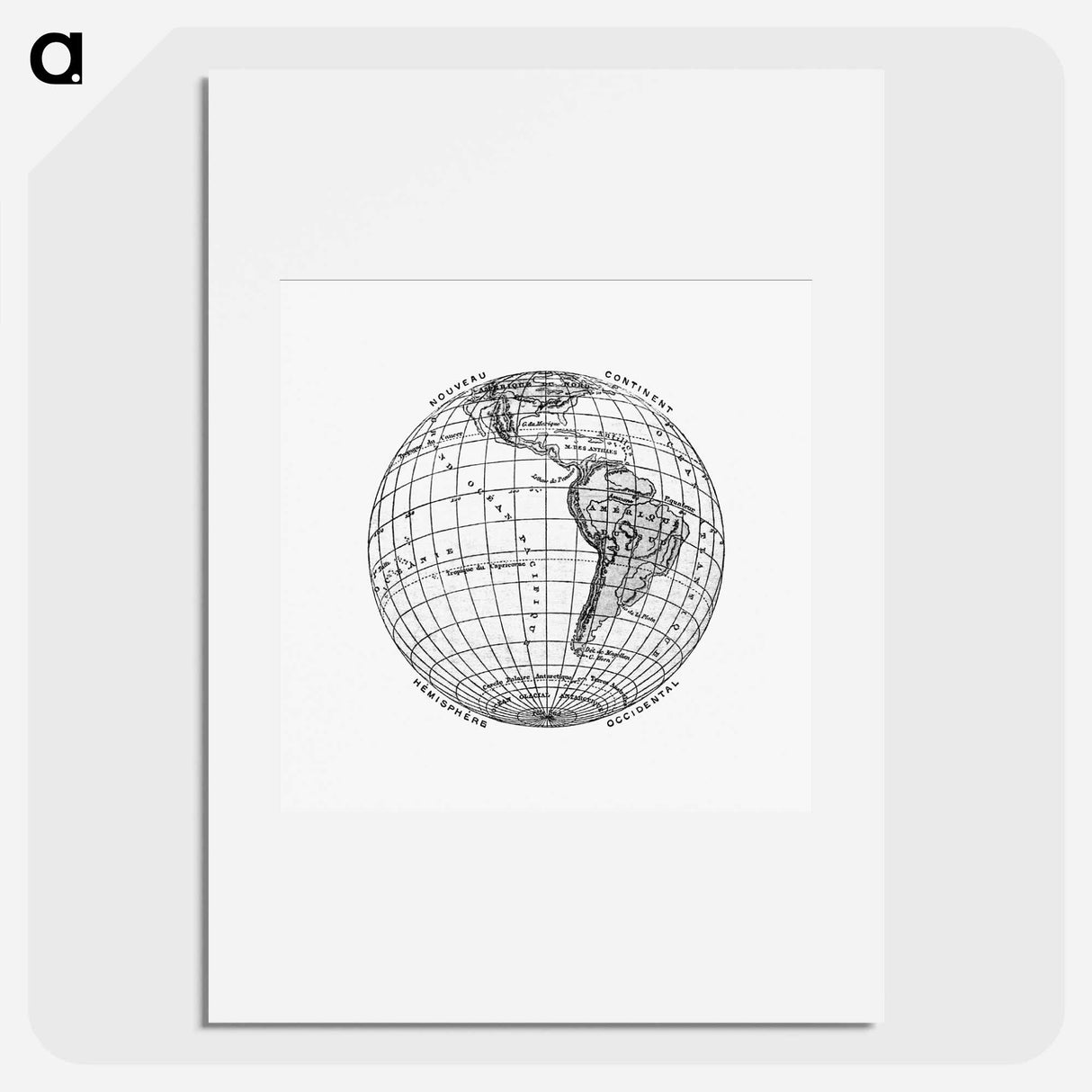 World atlas from The Practical Teaching of Geography - アンティーク地図 Poster.