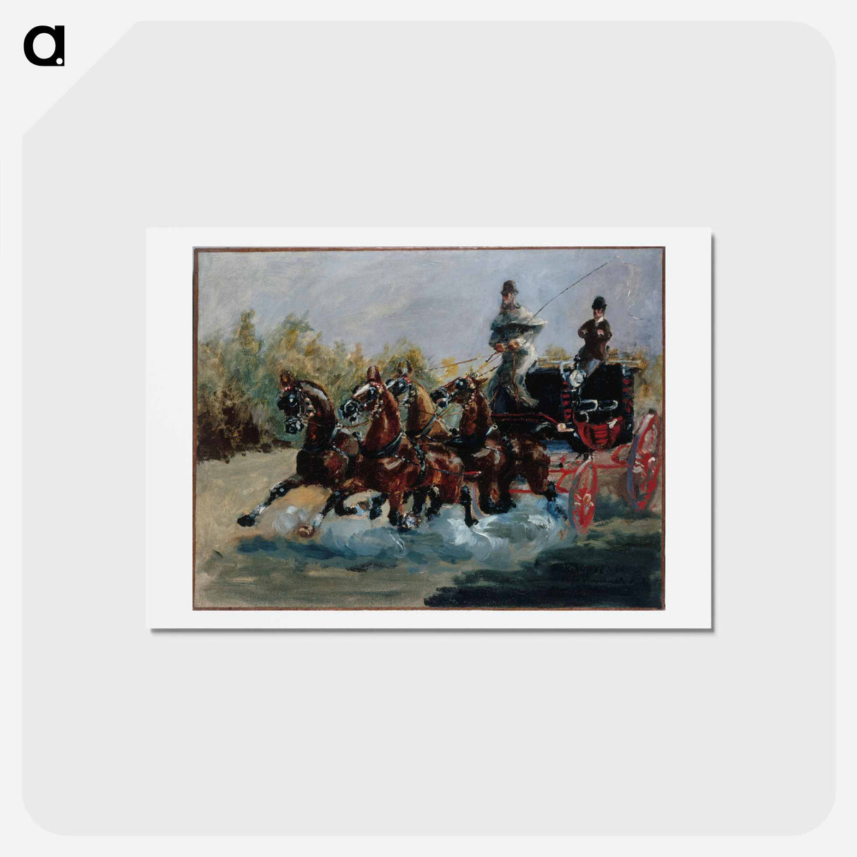 アートポストカード-Nice souvenir of the promenade des Anglais - アンリ ド トゥールーズ ロートレック Postcard.