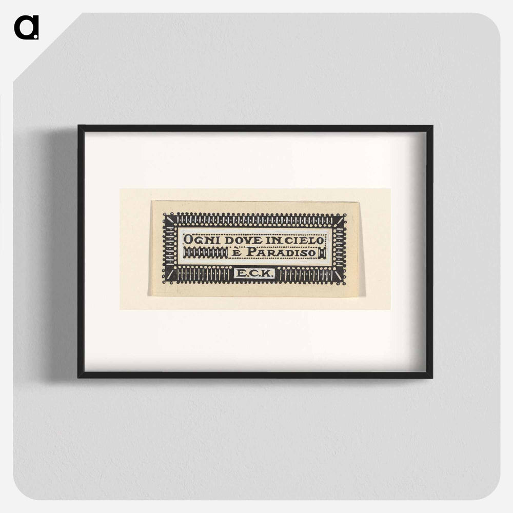 Ontwerp for an ex librés met the initials ECK by Julie de Graag - Julie de Graag Poster.