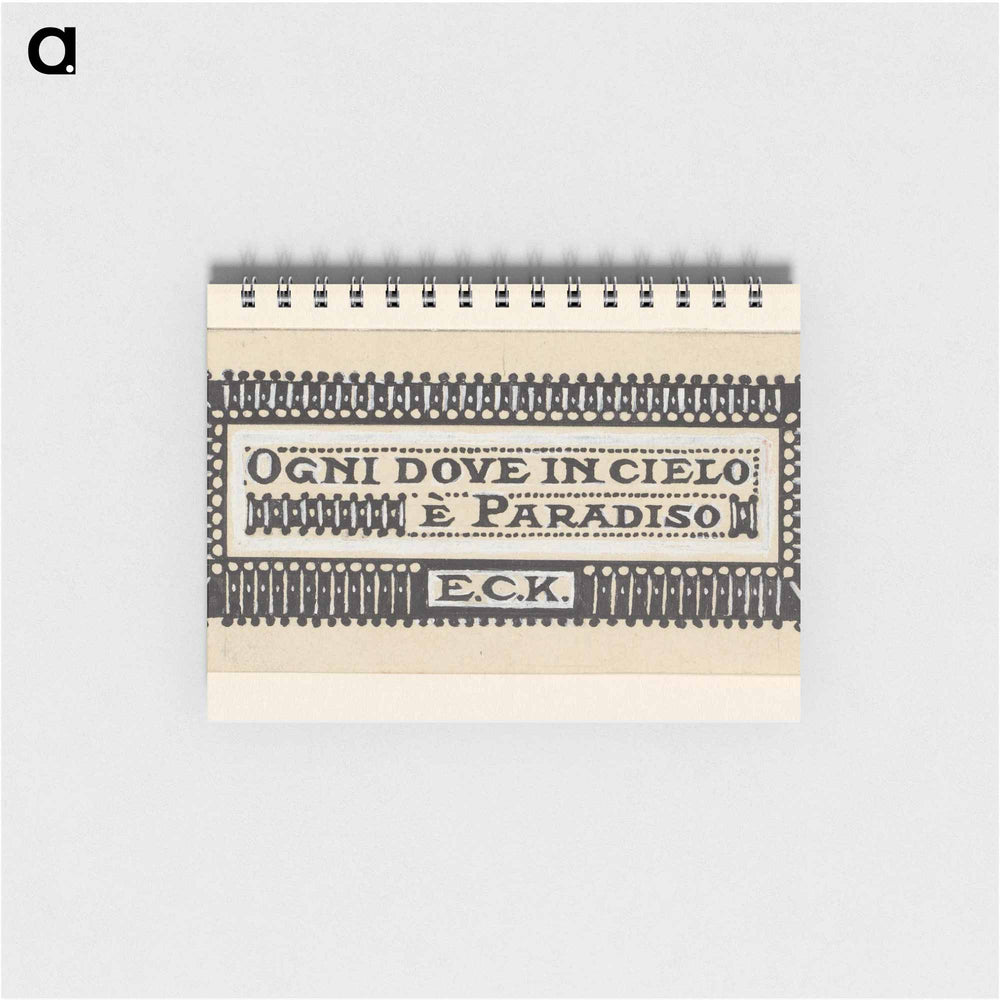 Ontwerp voor een ex libris met de initialen E.C.K. by Julie de Graag - ユリー デ フラーハ Memo.