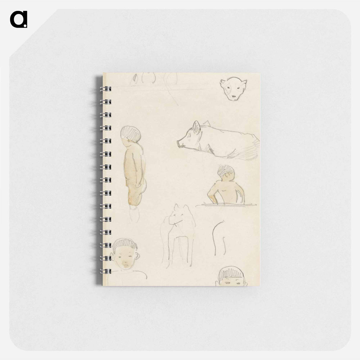 Sketches of Standing Figures and Animals - ポール ゴーギャン Memo.