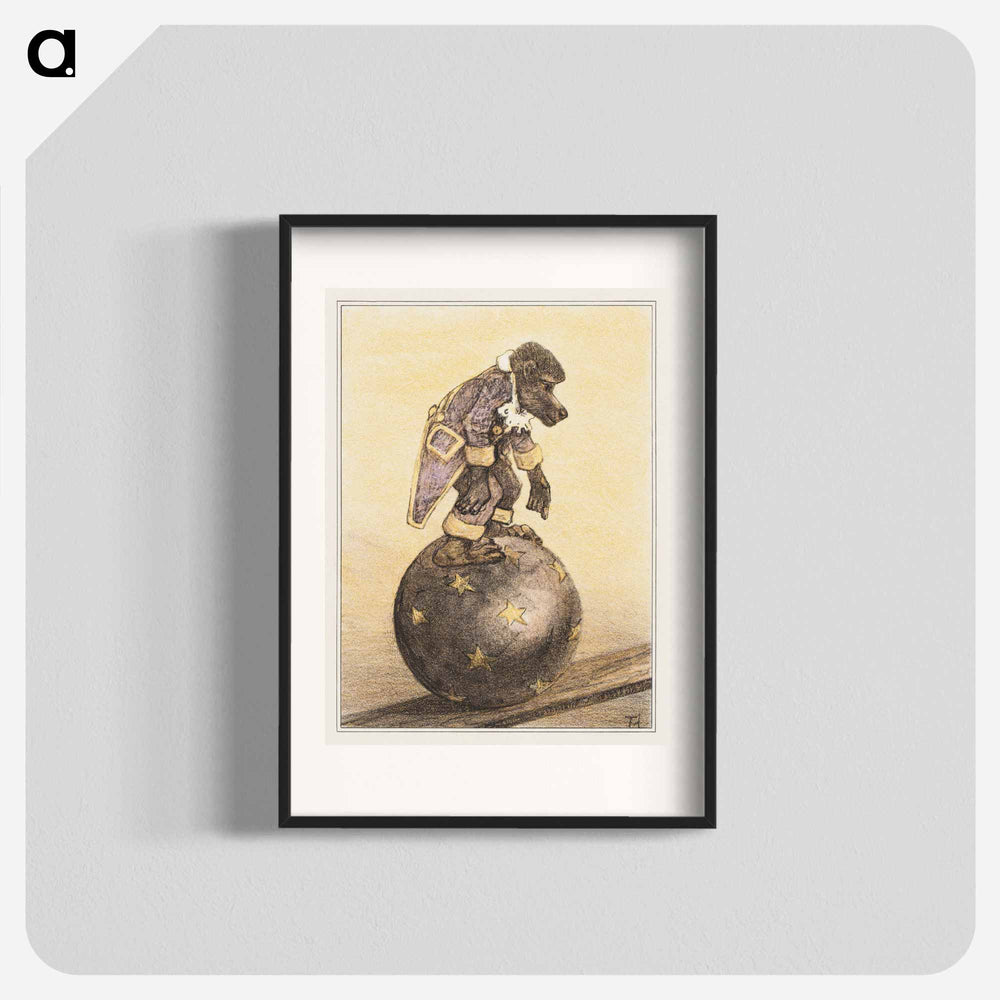 Aap op bal - Theo van Hoytema Poster.