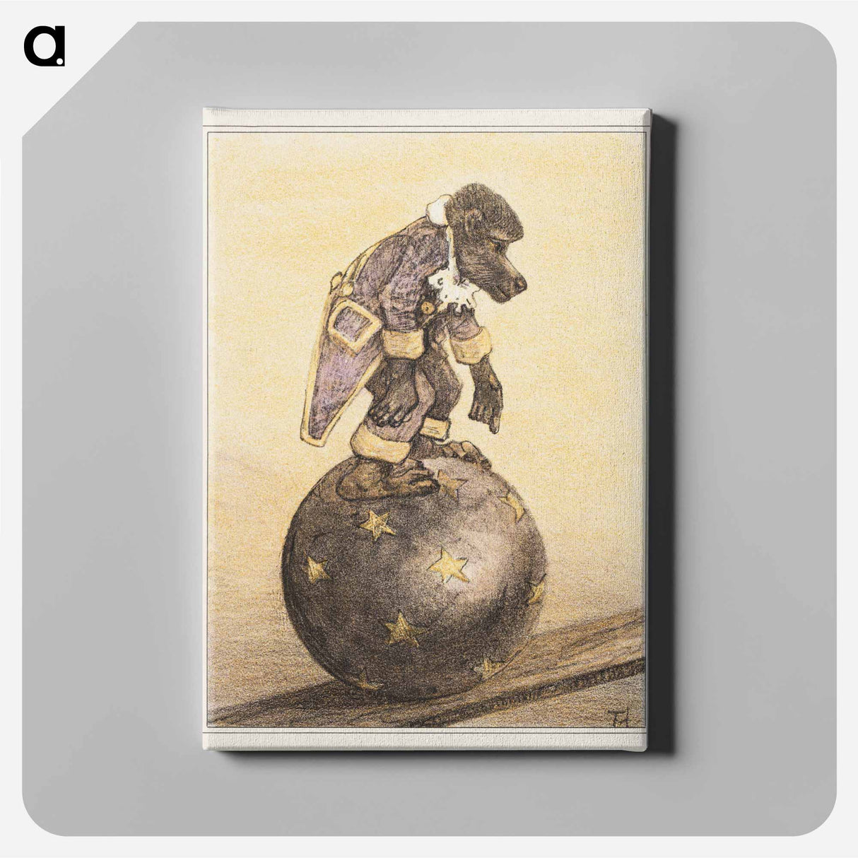 Aap op bal - Theo van Hoytema Canvas.