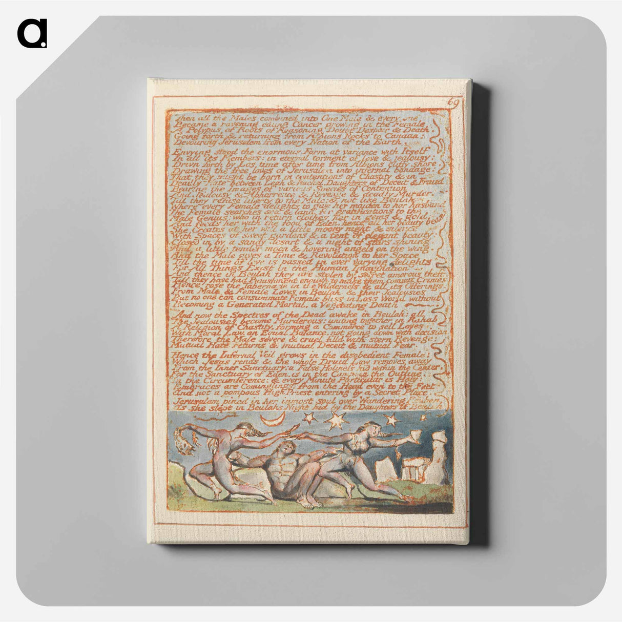 Jerusalem, Plate 69 - ウィリアム ブレイク Canvas.