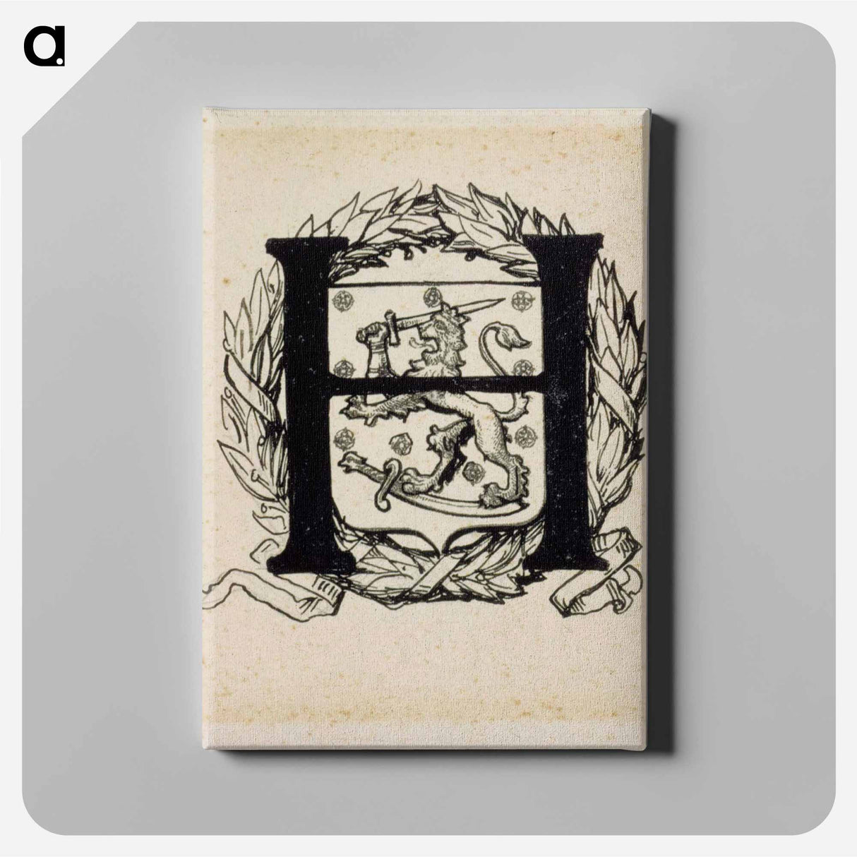 Döbeln juuttaalla-runon alkukirjain h - アルバート エーデルフェルト Canvas.