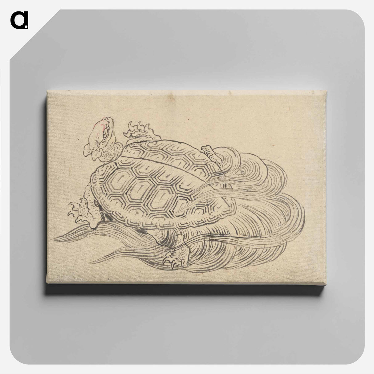 アートパネル-Sea Turtle (Emblem of Longevity) - 葛飾 北斎 Canvas.